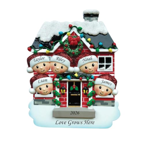 Personalized Family of 5 Ornament - New Home Family