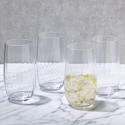 Mikasa Gail Optic Set Of 4 Highball Tumbler Cups, 4 Count (Pack Of 1), Clear #TOP6