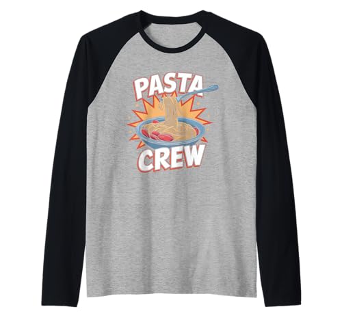 Pasta Crew Pun Spaghetti Italiani Cibo Italia Pasta Maglia con Maniche Raglan
