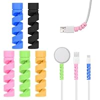 Larrel 20 Stück Ladekabelschutz, 5 Farben Ladegerät Kabelschoner Bunt Universal Kabelschutz Knickschutz Kabel Flexibler Kabelschutz Kabel für Alle Handys Ladekabel Mauskabel USB-Kabel