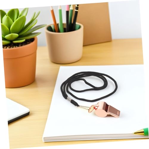 6 silbatos deportivos de acero inoxidable con cordón para cuello miniatura 6
