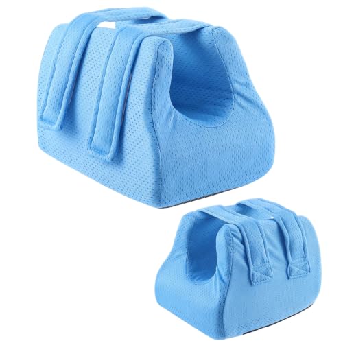 Image of Novabright 2 Pcs 3D Heel Protectors Foot Wedge Pillows Support Boot Bed Sore Pillow for Pressure Sores Bedridden Patients Relief Pressure Ankle Ulcers (Wathet)