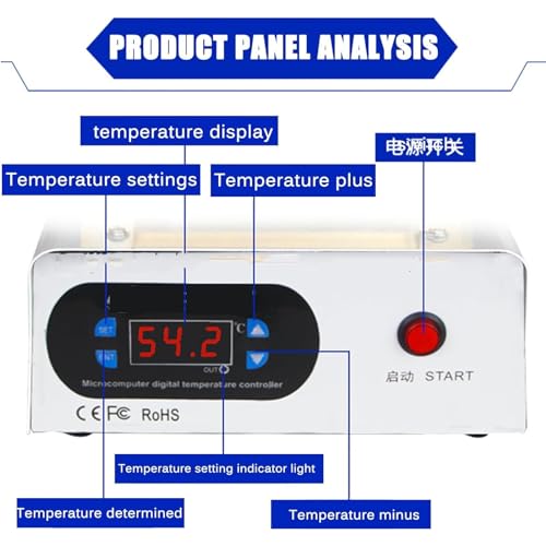 Separator LCD - separator ekranu telefonu komórkowego z regulacją temperatury, płyta grzewcza 18 x 8 cm do naprawy telefonu komórkowego i tabletu