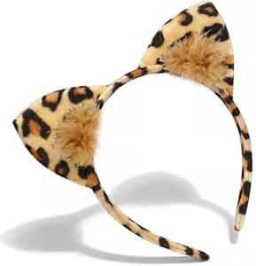 Hatstar Leoparden Ohren Haarreif | Leopardenohren Headband | Kopfschmuck für Halloween, Fasching & Karneval | Kostüm Haarschmuck für Mädchen, Damen & Frauen