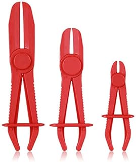 DEDC 3 Pack Plastic Tubing Cut-Off Clamp Tubing Sealing Tool Hose Line Clamp Plier Hardware Tool for Oil Pipe Tube Hose, Vechicle Trim Clips Repair Tool