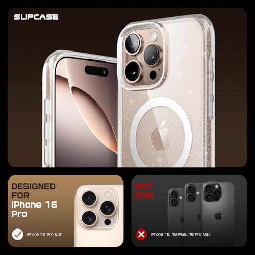Image of SUPCASE for iPhone 16 Pro Case (6.3 inch) Compatible with MagSafe, Glitter | Built-in Camera Control, Military-Grade Drop Protection, Slim Shockproof Magnetic Phone Case, Unicorn Beetle Mag