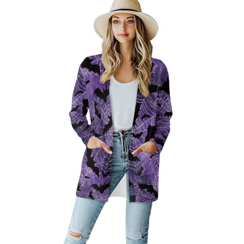 Image of Women's Lightweight Cardigans with Pockets Trendy Long Sleeve Open Front Cardigan Casual Tops Jackets Fall Oufits S-2XL