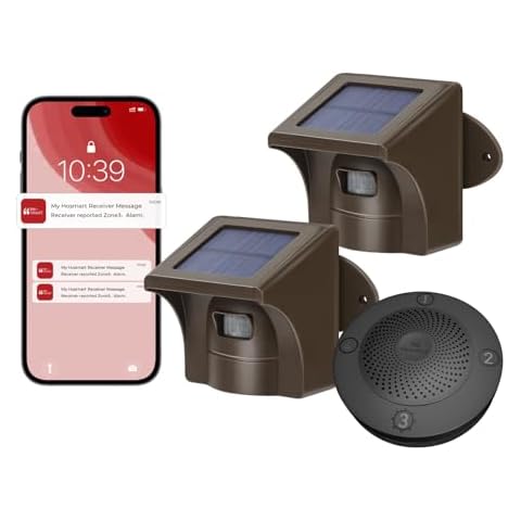 eMACROS Pro 3 Driveway Alarm with Phone App-1/2 Mile Long Range Solar Wireless Driveway Alarm,Outdoor Driveway Alarms Wireless Outside Weatherproof Motion Sensor & Detector Cover