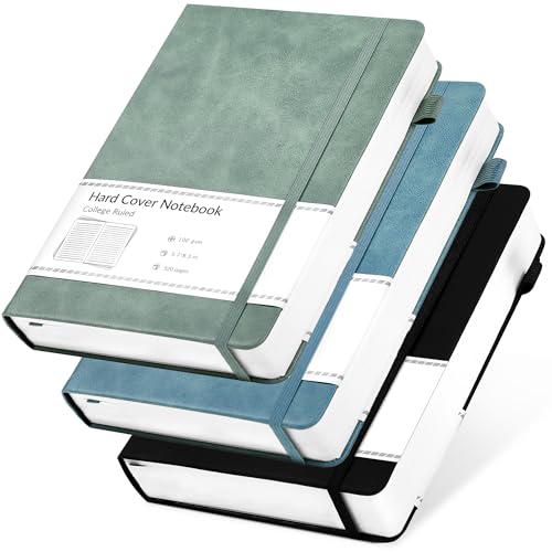 Carnet de notes A5 avec doublure épaisse lot de 3 cahiers à couverture rigide pour écrire