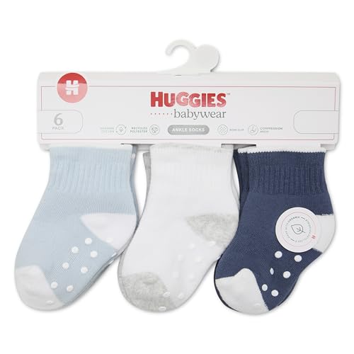 Image of HUGGIES Baby Multi-pack Lightweight Ankle Gripper Socks