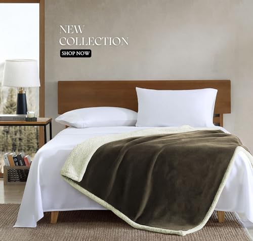 Image of VAS COLLECTIONS Premium Sherpa Flannel Blanket | 460 GSM Ultra-Soft Plush Heavyweight Blanket | Warm & Cozy Winter Comforter for Bedroom - (Grey, 58x88 Inches, Single (2300 g))