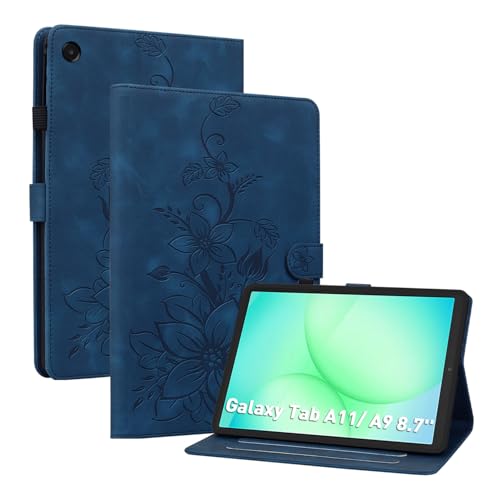 Protection Samsung Galaxy Tab A11 8.7 SM-X110 étui bleu antichoc à rabat