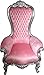 Produktbild Casa Padrino Barock Thron Sessel Majestic Medium Rosa/Silber - Riesensessel - Thron Stuhl Tron