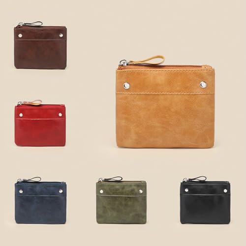 Mini Wallets for Men, Coin Pouch Purse Zip, Red2