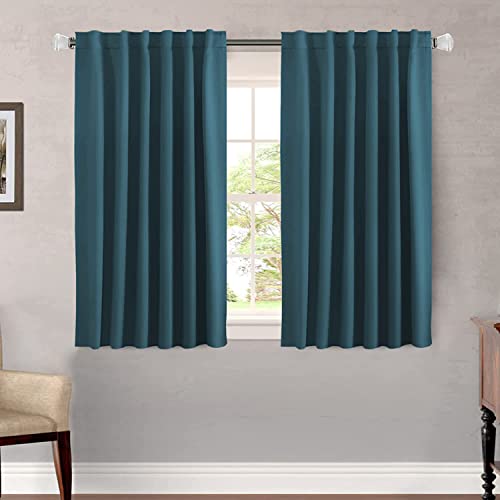 Image of H.VERSAILTEX Blackout Curtains Thermal Insulated Window Treatment Panels Room Darkening Blackout Drapes for Living Room Back Tab /Rod Pocket Bedroom Draperies, 52 x 45 Inch, Dark Teal, 2 Panels