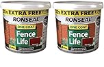 Ronseal 5L One Coat Fence Life Fence Paint Bundle Deal 2 for 22.95-2 x 5L tubs = 10L - Red Cedar