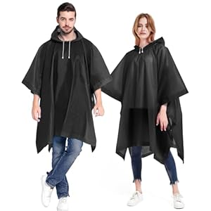 ANTVEE Rain Ponchos for Adults Portable Reusable Raincoat 2 Pack with Drawstring Hood Stay Dry in Style