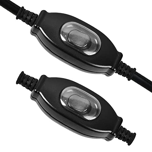 Yingcen 2 Pièces Interrupteur Inline Cordon Commutateurs À Bascule 250v Interrupteur à Cordon Etanche pour l'extérieur Bureau Chambre Lampe Fixe Ligne d'alimentation Connexion Noir Cover