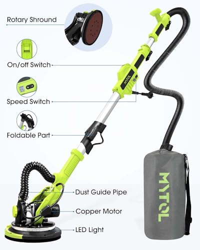 image for MYTOL Drywall Sander, 7.2A Electric Drywall Sander with Vacuum Dust Co