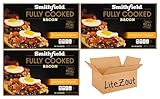 Smithfield, Hometown Original Fully Cooked Ready-to-Eat Hickory Smoked Bacon, 2.1 oz (3 pack), by Litezout and packed in a Litezout box