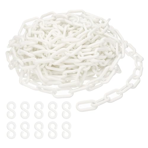 Chaîne en plastique blanc 6mm de 10m PATIKIL pour balisage de sécurité