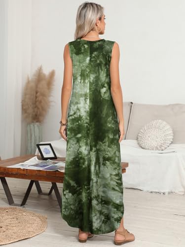 Image of BELAROI Womens Plus Size Maxi Dress Sundress Summer Casual Sleeveless V Neck Pockets Beach Swimsuit Coverup Loose