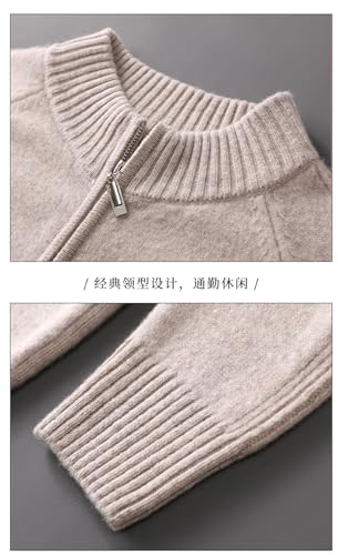 Mens Cardigan Stand Collar Long Sleeve Sweater Slim Fit Casual Solid Color Mock Neck Sweater Mens Cardigan Sweater3