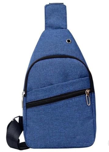 Image of ATEVON Blue Fabric Casual Sling Bag for Men & Women - Stylish and Functional for Everyday Use