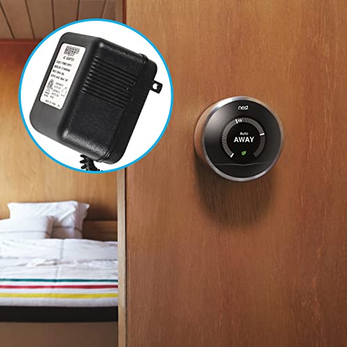 Hqrp 24V Ac Adapter Transformer Compatible With Ecobee Google Nest Honeywell Emerson Ecobee4 Smart Wifi Thermostat, Wyze Ring Blink Video Doorbell C-Wire, 25Ft Cable, Etl Listed #TOP4