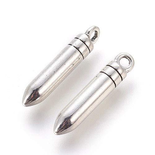Amazon | 弾丸チャーム01 アンティークシルバー 2個入 アクセサリー