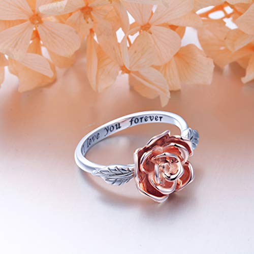 S925 Sterling Silver Wedding Engagement Rose Flower Celtic Knot Heart Love Jewelry Bands Promise Ring for Women Teen Jewelry4