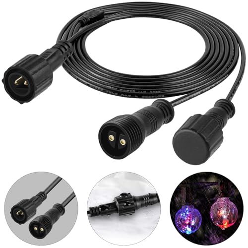 Y-Connector Splitter, 10FT Male to Female 2 Pin Flexible Waterproof Extension Cord for Indoor...