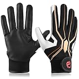 Goporoy Super-Grip Youth Baseball Batting Gloves for Kids, Ergonomic Design for Boys and Girls, Enhanced Protection & Optimal Performance, Magic Spider Black Youth M/L