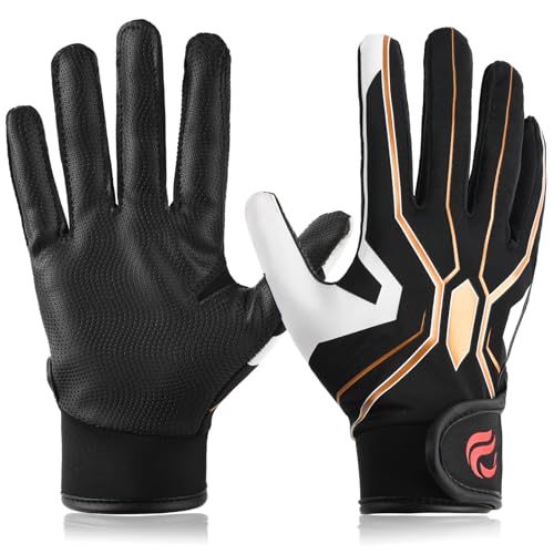 Goporoy Super-Grip Kids Baseball Batting Gloves - Ergonomic Design for Boys and Girls, Enhanced Protection & Optimal Performance, Magic Spider Black Youth M/L