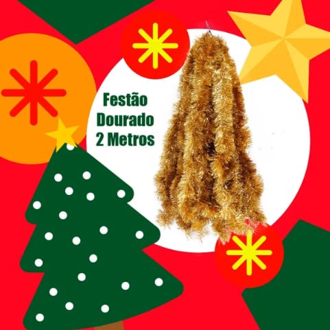 Festão De Natal Enfeite Decoração Natalina Tradicional Ou Metalizado - Diversas Cores E Tamanhos (2M