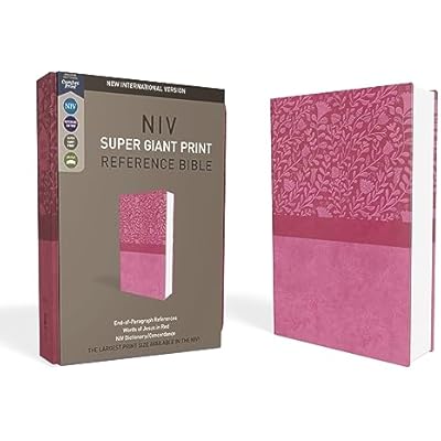 NIV, Super Giant Print Reference Bible, Giant Print, Imitation Leather, Pink, Red Letter Edition