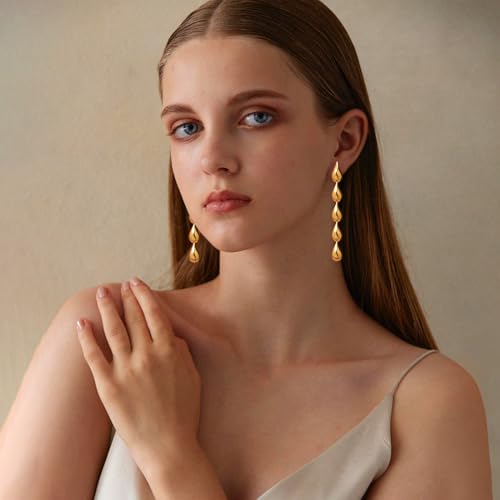 FAMARINE Long Earrings Women Dangle Earrings Waterdrop Long Drop Earrings Dangling2