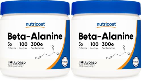 Image of Nutricost Beta Alanine Powder 300 Grams (10.7oz) - 3 Grams Per Serving (Pack of 2)