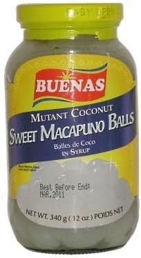 BUENAS Macapuno Balls Coconut Sport Balls in Syrup 340 g