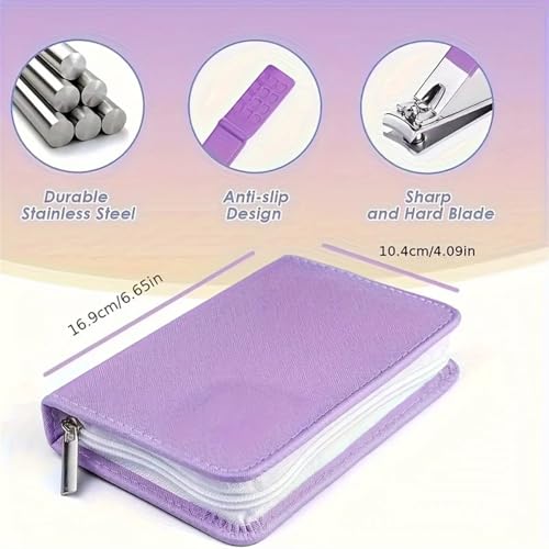 30 Parça Manikür Seti Profesyonel Tırnak Makası Seti Paslanmaz Çelik Katı Manikür Seti Tırnak Bakım Seti Pembe Kutulu Sevgililer Günü(Pink)