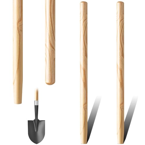 Menkxi 2 Pcs Wooden Shovel Handle Replacement 41 (104cm) for Long D Handle Shovels Garden Tool 1-1/2 Diameter