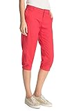 sehr weiche Leinenhose edc by ESPRIT Damen Hose play linen cropped, Gr. 36, Rot (CW RED 600)