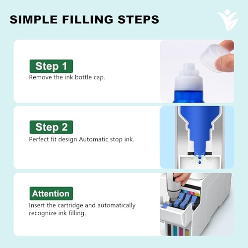 YUANQIMM 440ML Sublimationstinte Kompatibel für Epson E102 E104 ET-2810 ET-2820 ET-2830 ET-4810 ET-2815 ET-2850 ET-2856 ET2870 Drucker für Heat Transfer Stoffe T-Shirts Keramik Tumbler