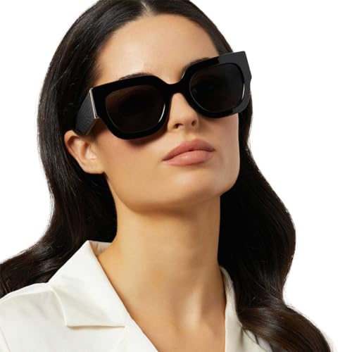 DIFF Iconica Maren Python Luxury Oversized Sunglasses for Women UV400 Polarized, Black + Grey4