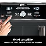 Ninja DZ401 Foodi 10 Quart 6-in-1 DualZone XL 2-Basket Air Fryer with 2 Independent Frying Baskets, Match Cook & Smart Finish to Roast, Broil, Dehydrate for Quick, Easy Family-Sized Meals, Grey