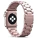 PUGO TOP Compatible with Stainless Steel Metal Iwatch Band 42mm 44mm Series 5/4/3/2/1 Men Women with Classic Butterfly Buckle. (42mm/44mm, rose gold)