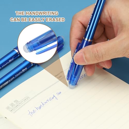 Bolígrafos borrables PATIKIL 0.5mm pack de 12 tinta azul cristal miniatura 3