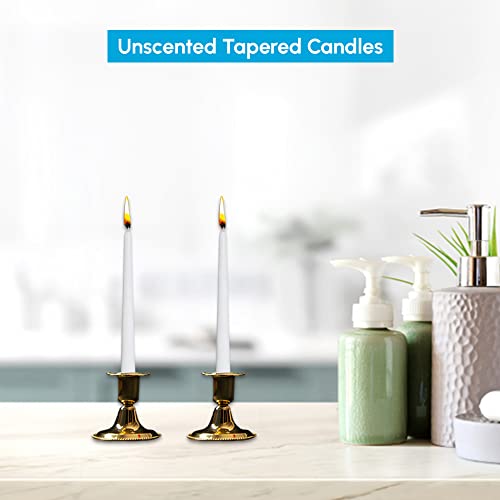 1ABOVE 50 Pack Tapered Dinner Candles | Unscented - Slow Burning Candles | Multi-Purpose | Smokeless Candles (White) - Image 3
