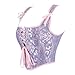 Corset Shapewear,Corset Tops for Women Renaissance lace up Bustier Vintage Floral Overbust Corsets Trendy Bodyshaper top Pink
