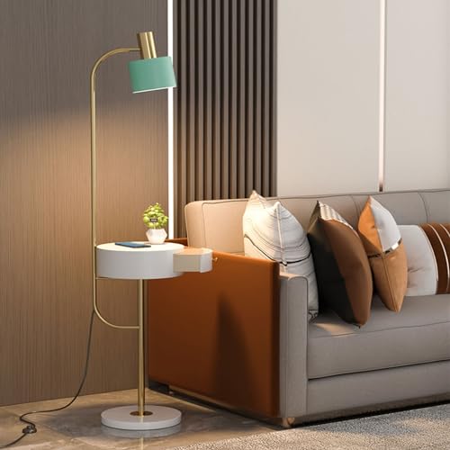 Lámpara de pie con estación de carga y mesa auxiliar ideal para tu salón 8